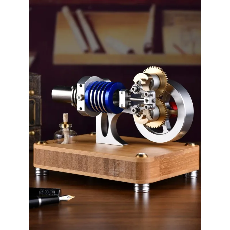 Geared Coaxial Stirling Engine Precision Piston Metal Engine Model Kit Science and Education Physics Experiment Toy - M20-TZ-01