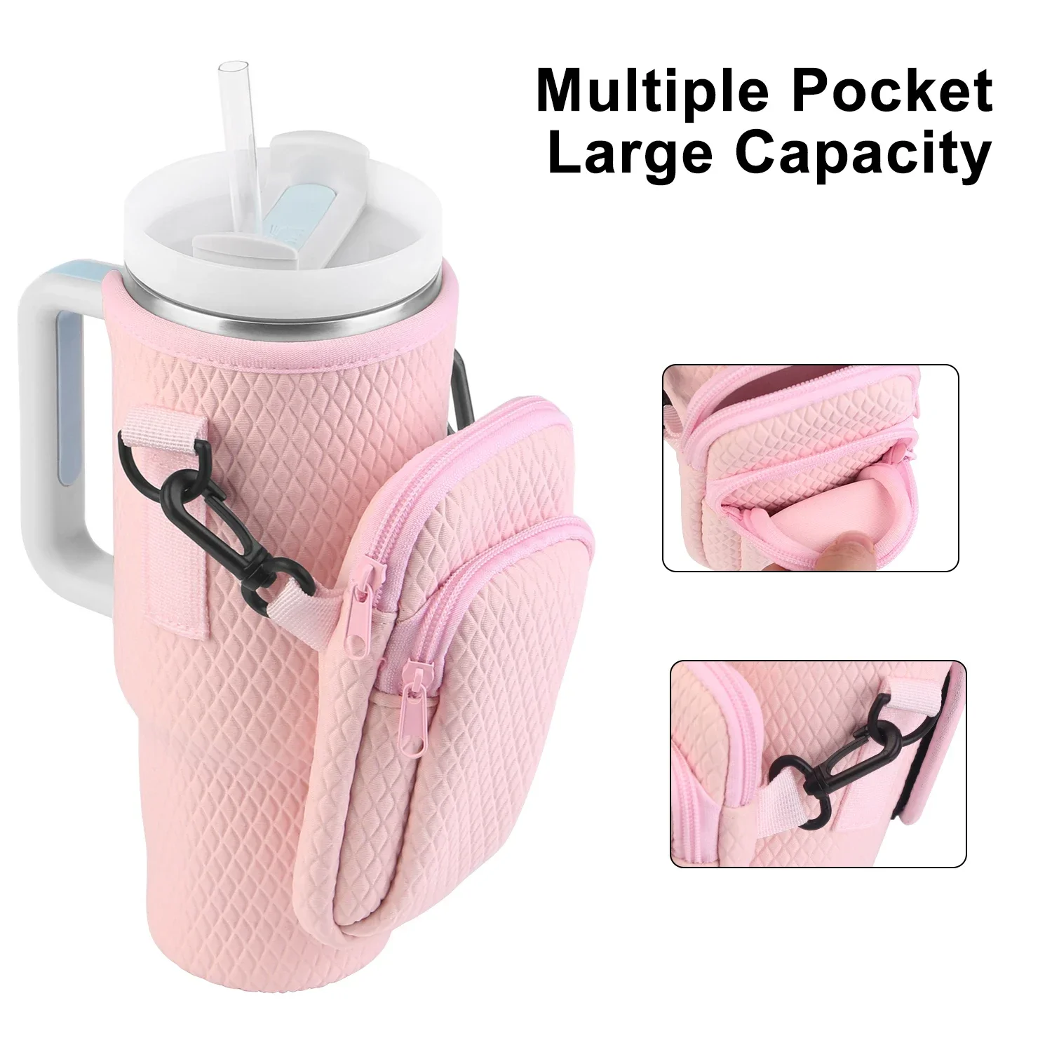 For Stanley 40oz Ice Cup Handbag Adjustable Shoulder Stra Insulated Cup Holder With Phone and Key Pockets StanleyCup Accessories