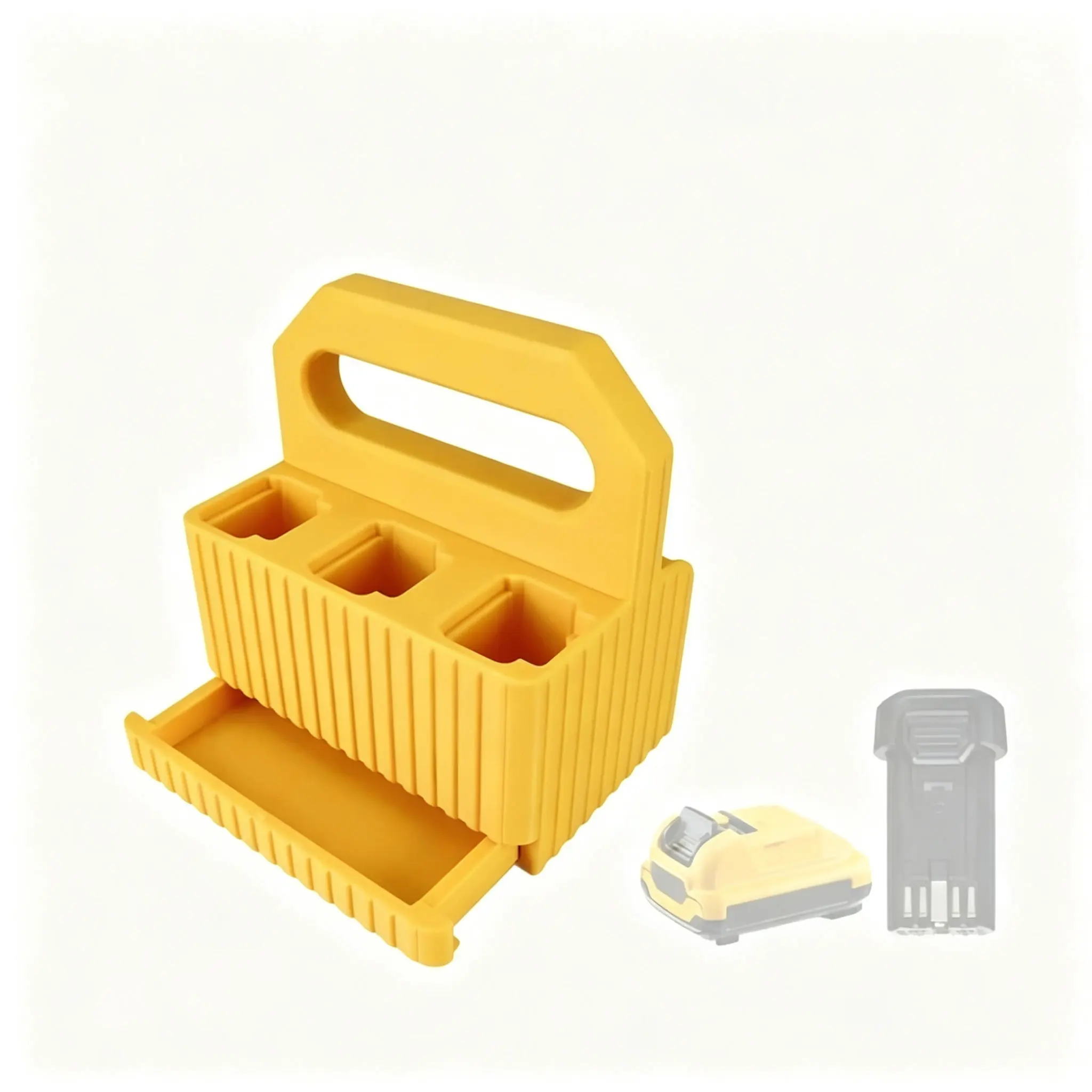 Battery Caddy With Drawer Compatible with DEWALT 8V 12V Battery Holder Tool Storage Organizer Garage Workshop Accessories