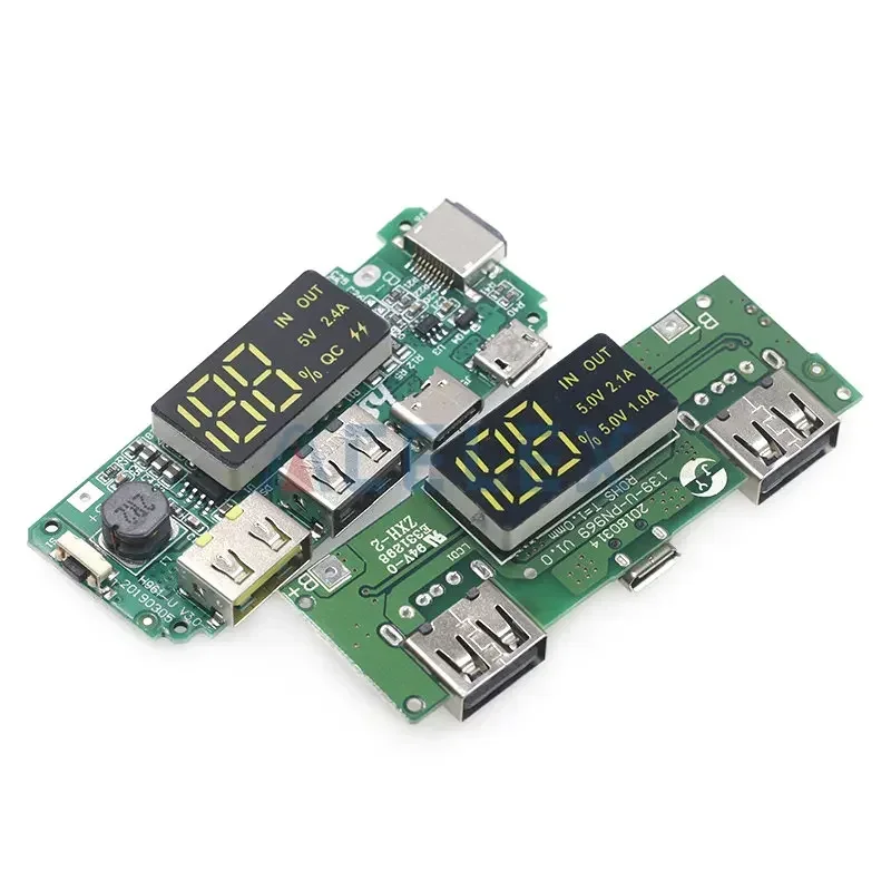 Lithium Battery Charger Board LED Dual USB 5V 2.4A Micro/Type-C USB Mobile Power Bank 18650 Charging Module Circuit Protection