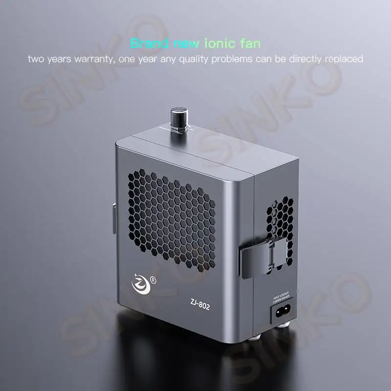 802 MINI Ionic Air Purifier Fan 8000RPM High Speed Double-Layer Filter 99% Dust Removal for Soldering/Woodworking/Jade Carving‌