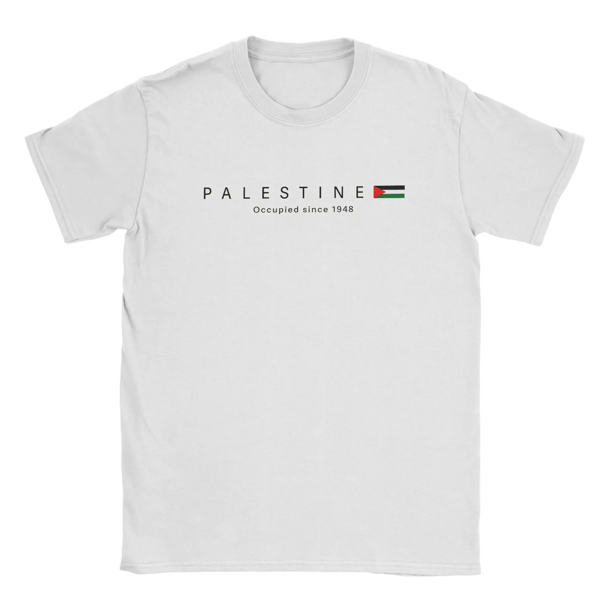 Palestine Flag Palestinian Map Cotton T Shirt For Men Summer  Streetwear T Shirts O Neck Tee Shirt Big Size Wholesale Clothes