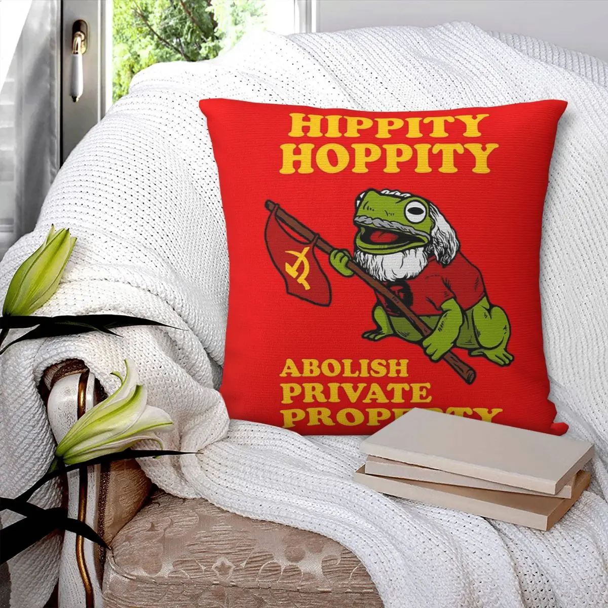 Hippity Hoppity Abolish Private Property Square Pillowcase Pillow Cover Cushion Decor Comfort Throw Pillow for Home Living Room