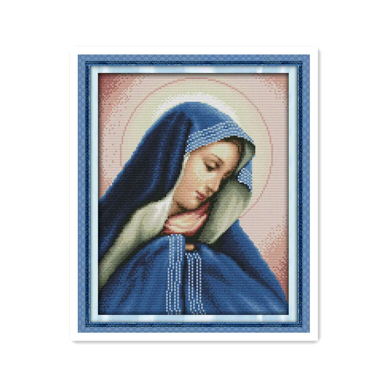 Cross craft kit stitch kit Religious figures handmade material package cotton embroidered cloth Christian hand embroidery