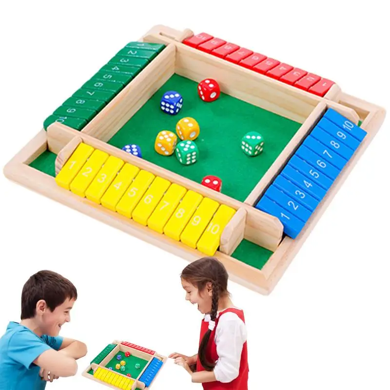 

Shut The Box Classic Wooden Board Table Math Game Addition Training Decision-Making Skills 2-4 Players for Kids Fun Family