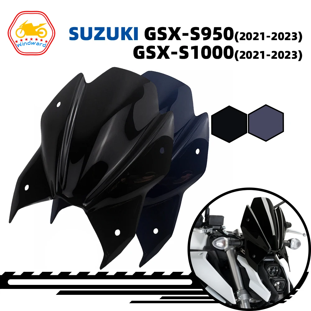 Fits For SUZUKI GSX-S950 21-23 GSX S1000 2021 2022 2023 Motorcycle Modified High Modish Models Visor Windshield Black Windscreen