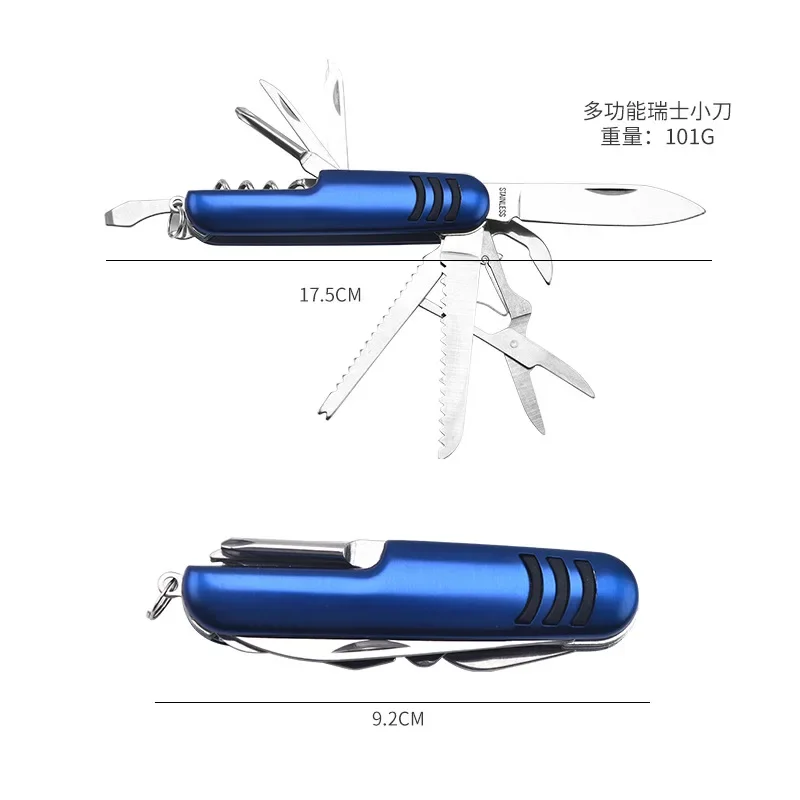 New Outdoor Multifunctional Swiss Knife Camp Multitool Bottle Opener Folding Knife Portable Scissors Military Fold Pocket Knife