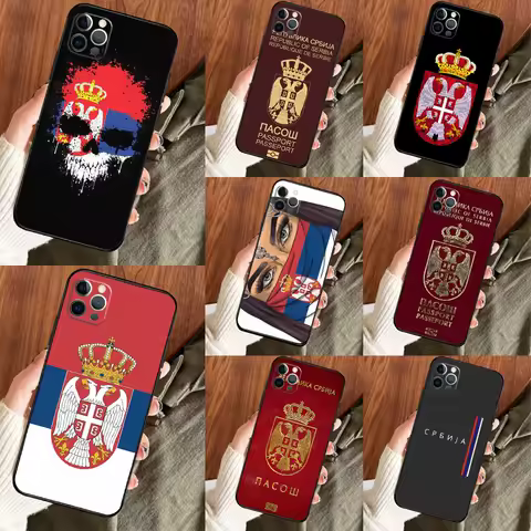 Serbian Passport Flag Phone Case For Samsung Galaxy S25 Ultra S20 S21 S22 S23 S24 Plus S9 S10 S25 FE Back Cover