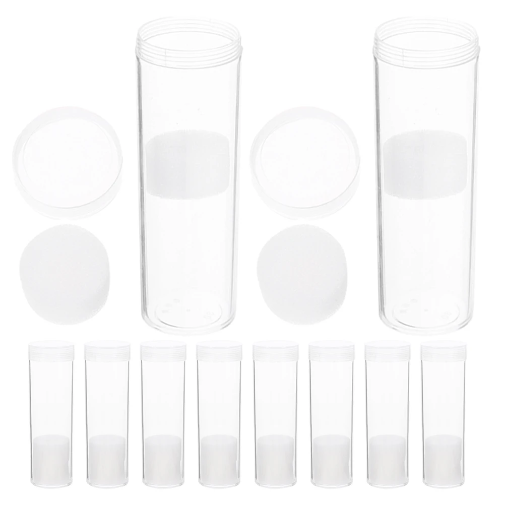 

10 шт., прозрачный пластиковый держатель 27 мм для хранения монет, банка для экономии денег, банки для наконечников, органайзер для монет