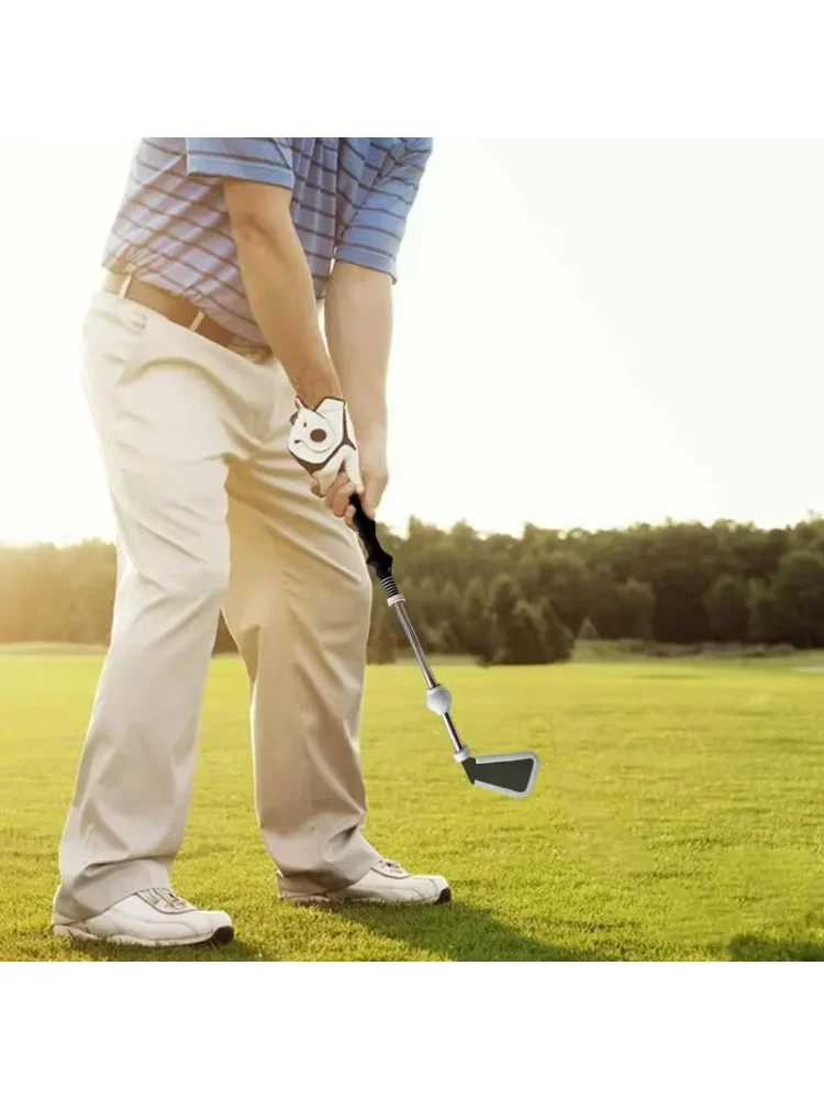 Retractable Golf Swing Training Aid,Rhythm Click Sound Warm Up Golf Swing Trainer,Golf Grip Trainer Attachment -Strength & Tempo
