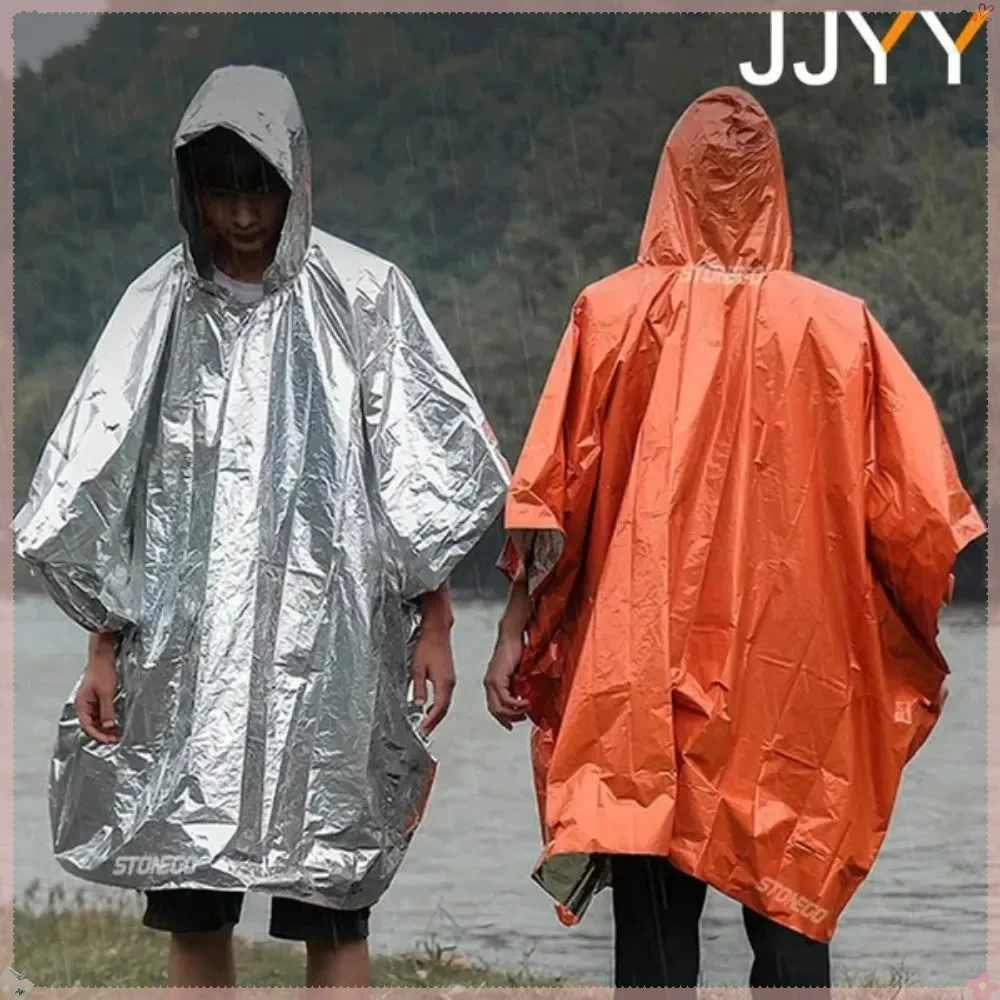 EmergencyRaincoatPonchoThickPEAlluminumFilmRiflettenteSurvivalGearPerCampingFishingAll'aperto