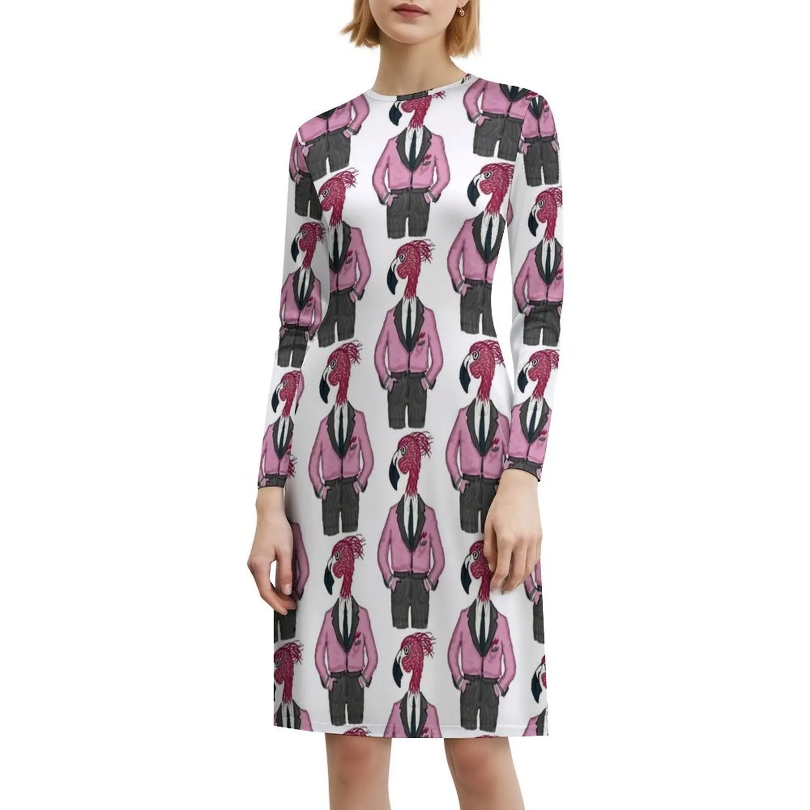 السيد فريدريك فلامنغو من فورسيث فستان سموك الأزهار للنساء الربيع الصيف فستان كاجوال للحزب الذكور فلامنغو متعة الوردي رجل