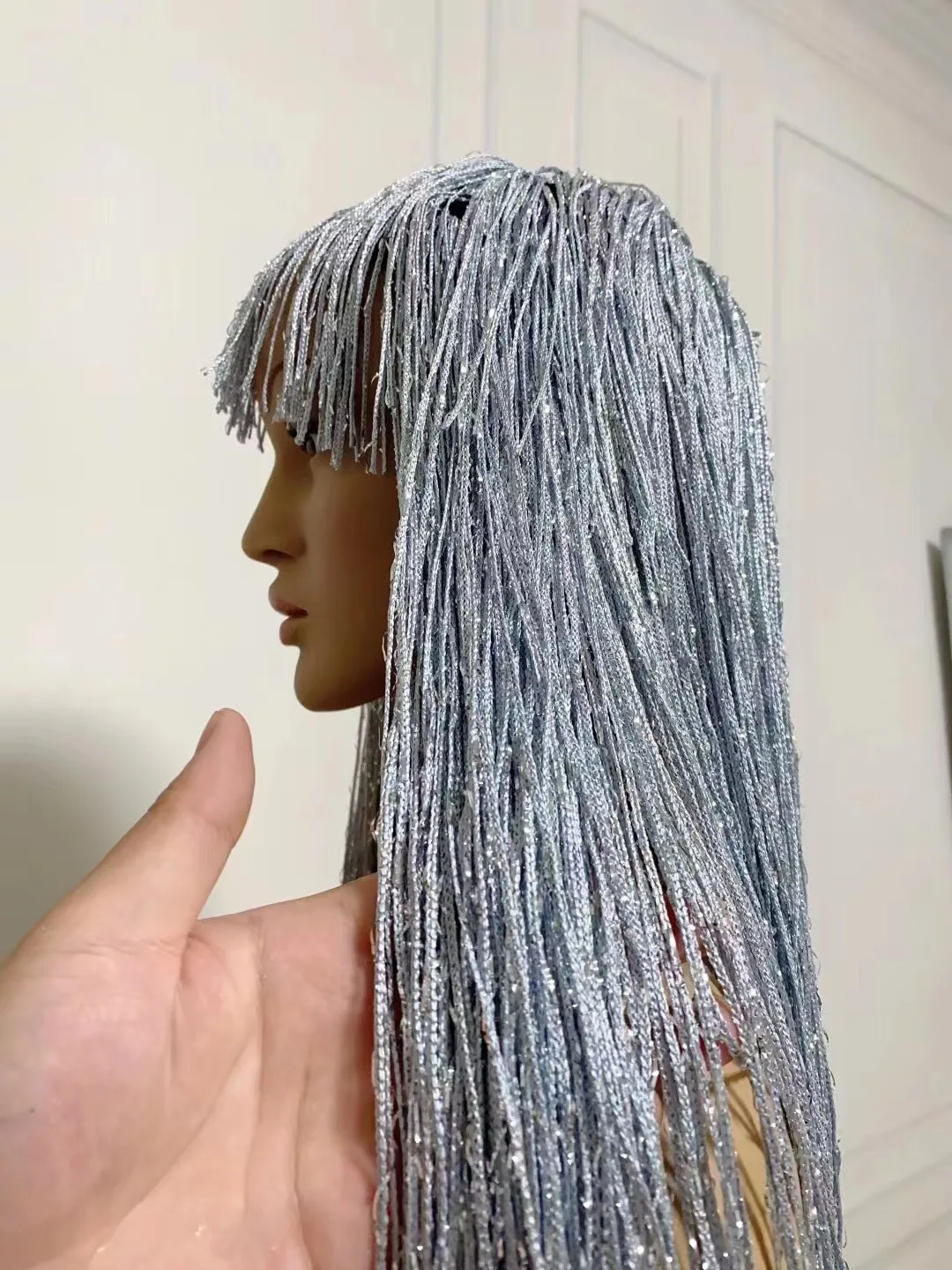 Designer Zilveren Kwastje Pruik Vrouwen Verjaardagsfeestje Franjes Hoofddeksels Club Podium Danseres Zangeres Accessoires