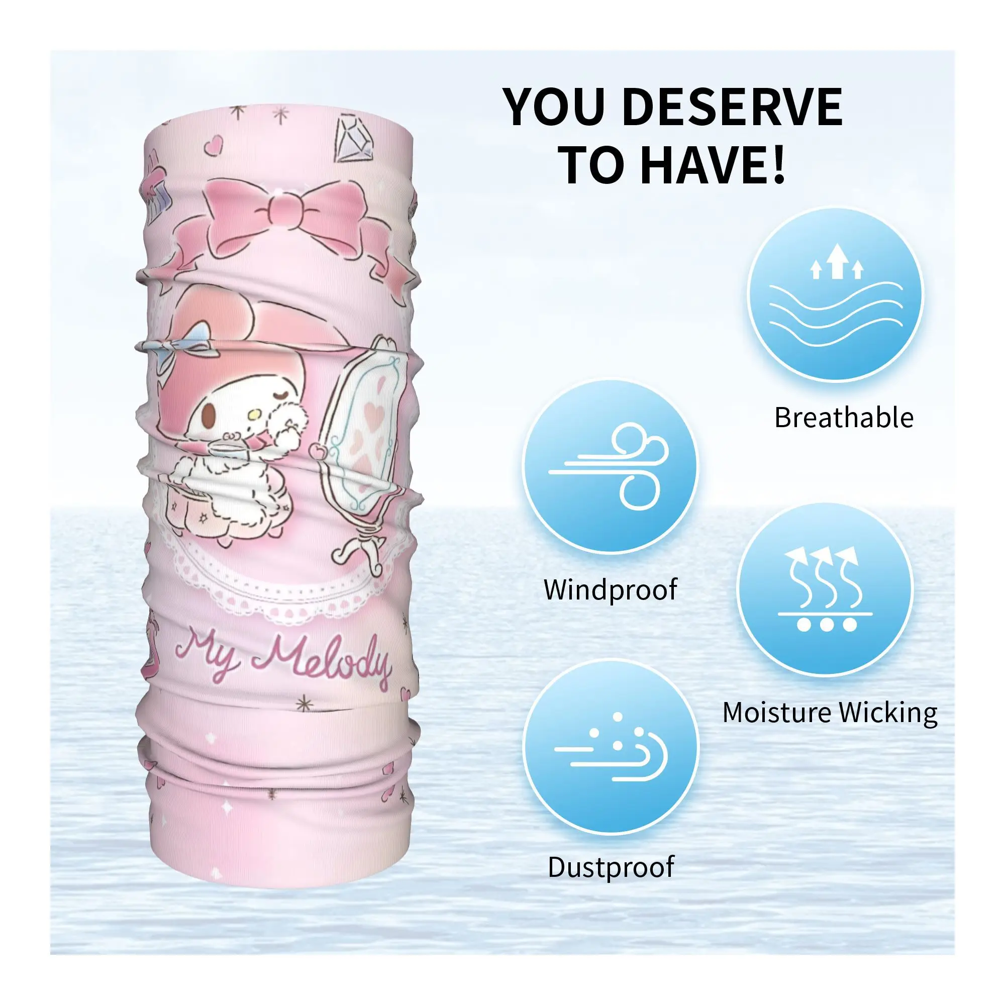 Custom Melody Winter Headband Neck Warmer Women Men Ski Cycling Tube Scarf Cartoon Movie Kawaii Design Face Bandana Gaiter