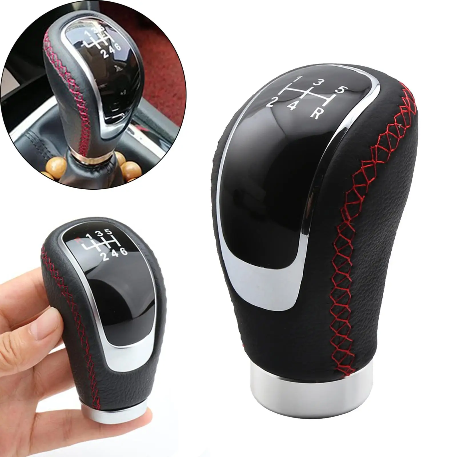 

5 Speed Manual Car Gear Knob Boot Stick Lever For Automatic Manual Cars Billet Aluminum Auto Accessories