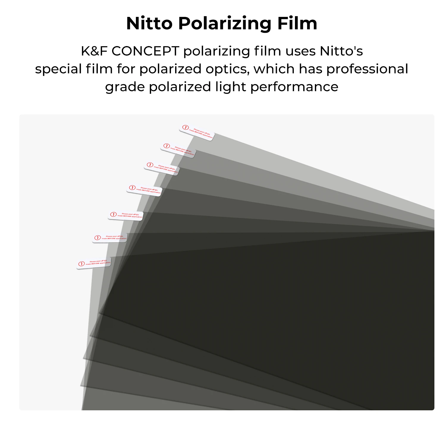 K&F Concept Professional Polarized Film 7.8*11.8 Inches High Contrast Linear Optical Film with Film Scraper Cloth Set for Screen