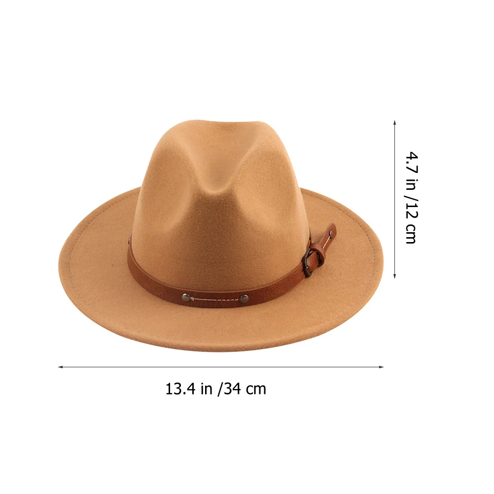 

Wide Brim Jazz Hat Premium Woolen Material Lightweight Comfortable Fedora Bowler Ladies Khaki Church Party Casual Hat