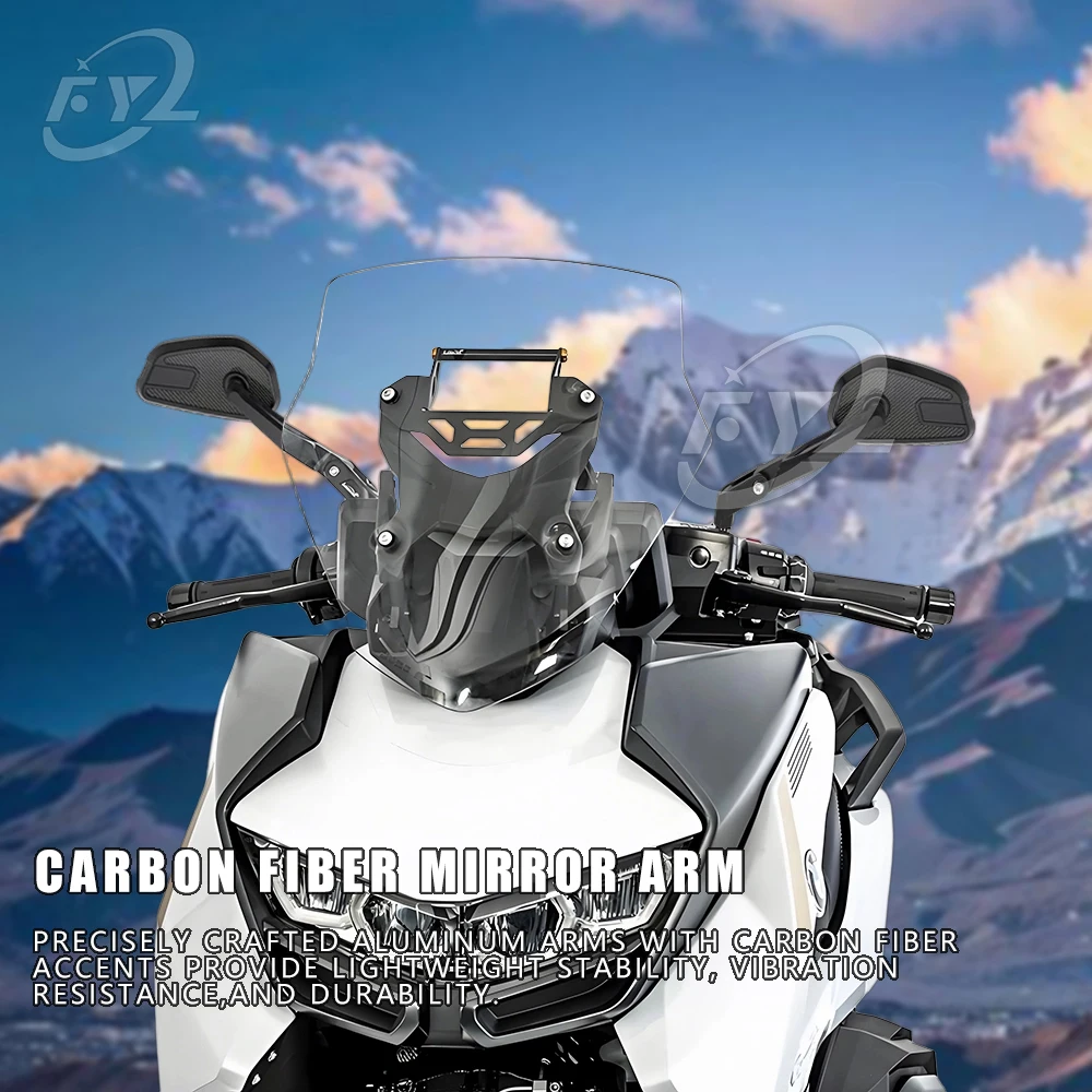 For BMW C400GT C400X bmw c400gt 2023 2024 2025 2026 Motorcycle Mirrors Carbon Fiber Aluminum Alloy Rotatable Rearview Mirrors