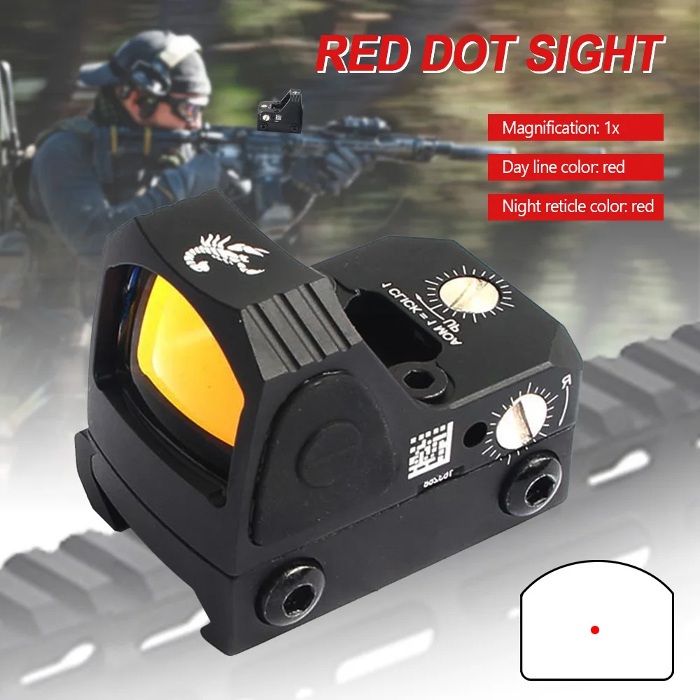 Mini Red Dot Sight for 20mm GLOCK 17 19/Hunting Rifle Collimator Sight Scope