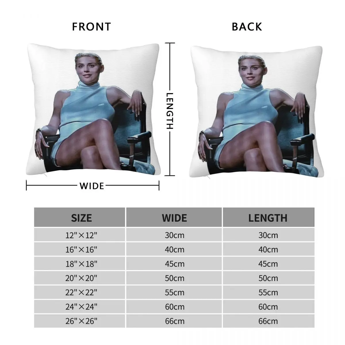 Sharon Stone Basic Instinct Pillowcase Polyester Linen Velvet Printed Zip Decorative Pillow Case Bed Cushion Cover