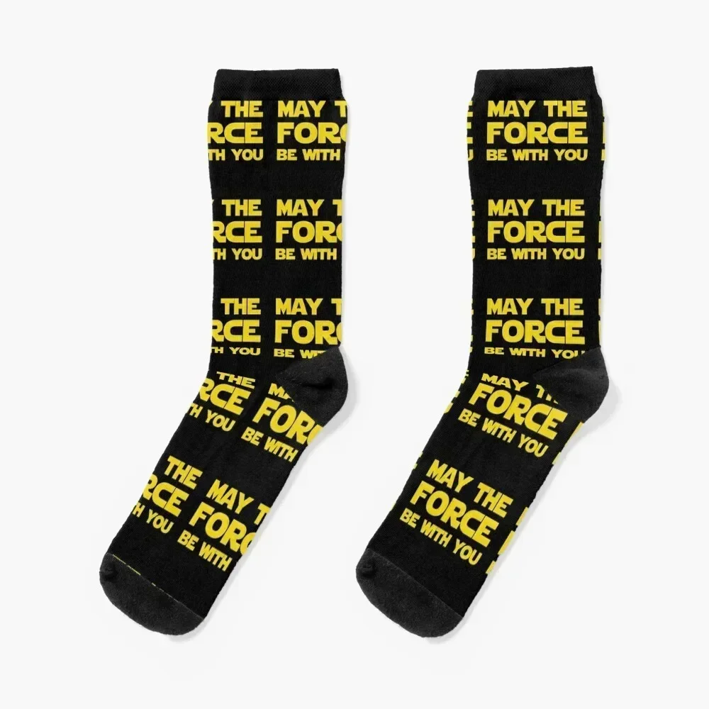 

May The Force Be With You (Yellow) Socks floor japanese fashion Sports loose Socks Ladies Men's