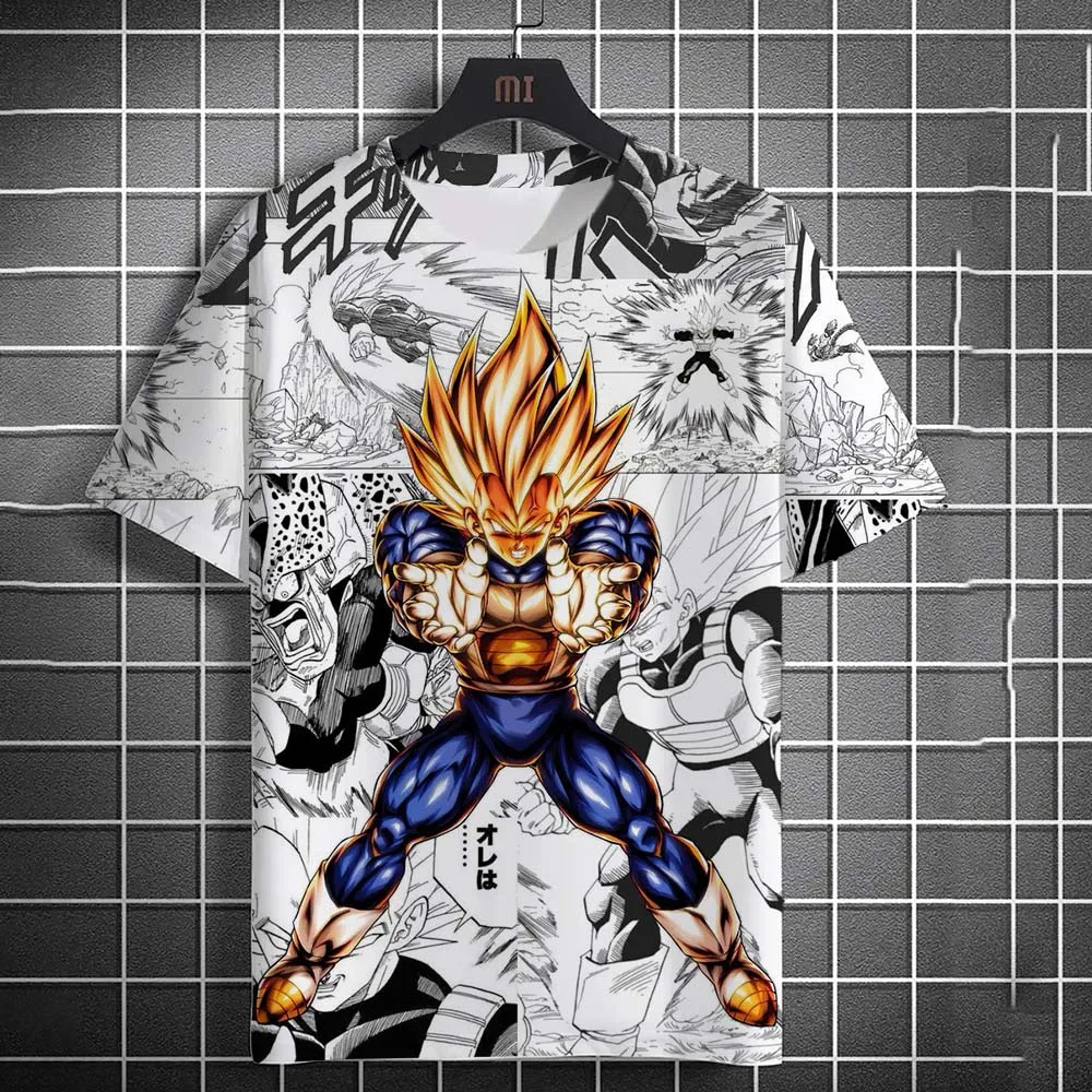 Camiseta de Manga Corta con Logo de Dragon Ball Z, Goku (Ultra Instinto) y Vegeta, para Hombre, Estilo Anime, Casual, Deportivo, Y2K, 2026