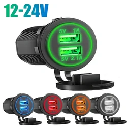 Dual USB Car Charger 24V3.1A with LED Display Waterproof Power Socket Suitable for Car and Motorcycle Modified Charger Accessori