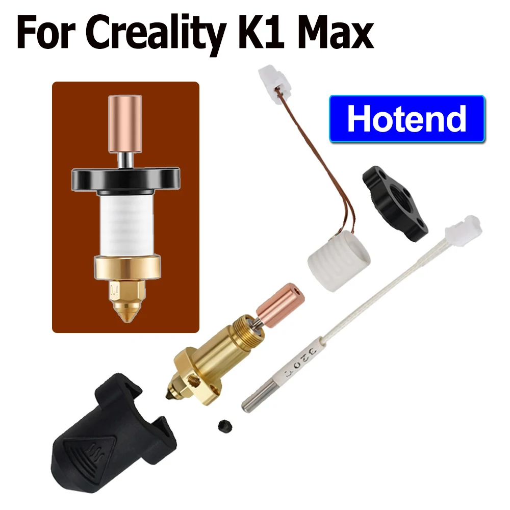 For Creality K1 Max Hotend Kit Upgrade Hardeded Steel Nozzle Ceramic Heating Block Kit 300°C Extruder for K1 Max Hot End Parts