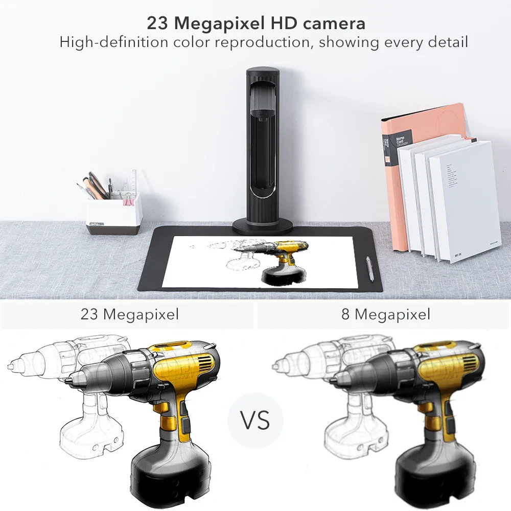 23Mp High Speed Automatic Book Scanner Portable Document Scanner A3 Document A4 OCR Function Support Dual System factory