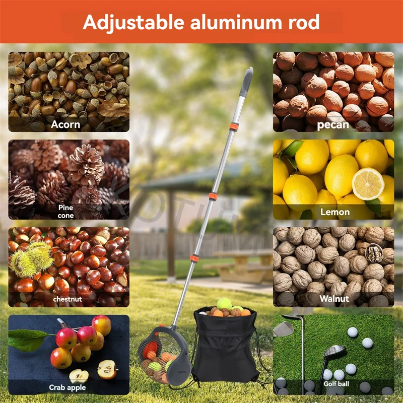 Rolling Nut Collector 50.6 Inch Lightweight Nut Picker For Orchard Walnut Hazelnut Acorn Collection Farm Fruit Picking Equipment