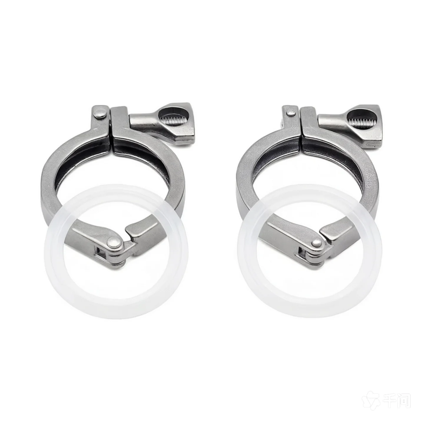 0.5' 1.5' 2' 3' 4' 50.5mm25.4mm34mm64mm91mm119mm SS304 Sanitary Stainless Steel Tri Ferrule Clamps Clover, With Silicone Gasket