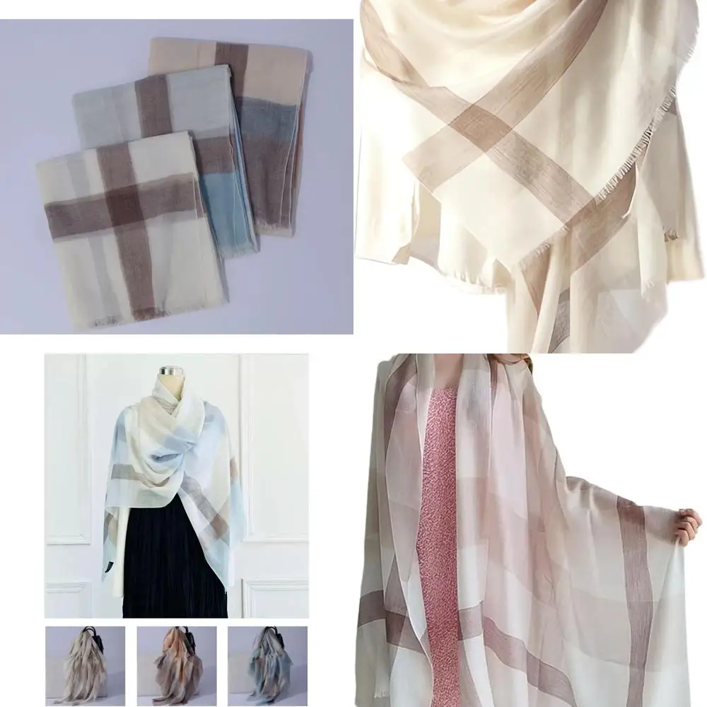 

Elegant Pashmina-Style Cashmere Silk Blend Shawl - Lightweight, Skin-Friendly Wool Wrap