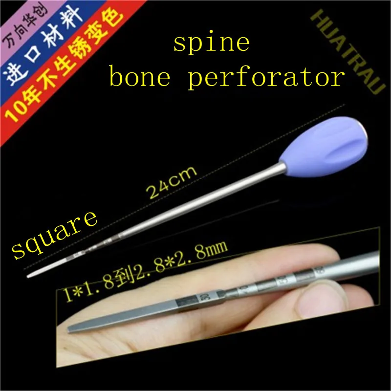 

Orthopaedic instrument medical open cone spinal cervical lumbar vertebrae square punch cutter bone hole opener Reamer perforator