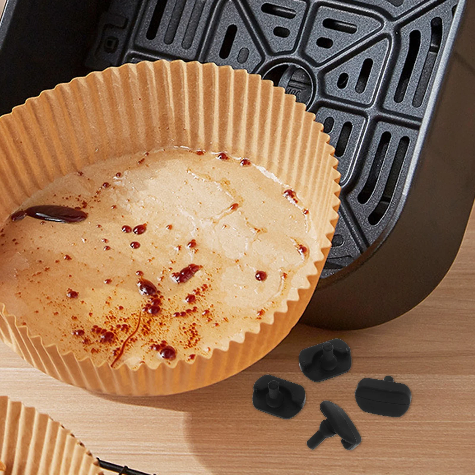 

4Pcs Air Fryer Protective Tray Feet Bumper ABS Replacement Covers Non-Scratch Accessories for Extended