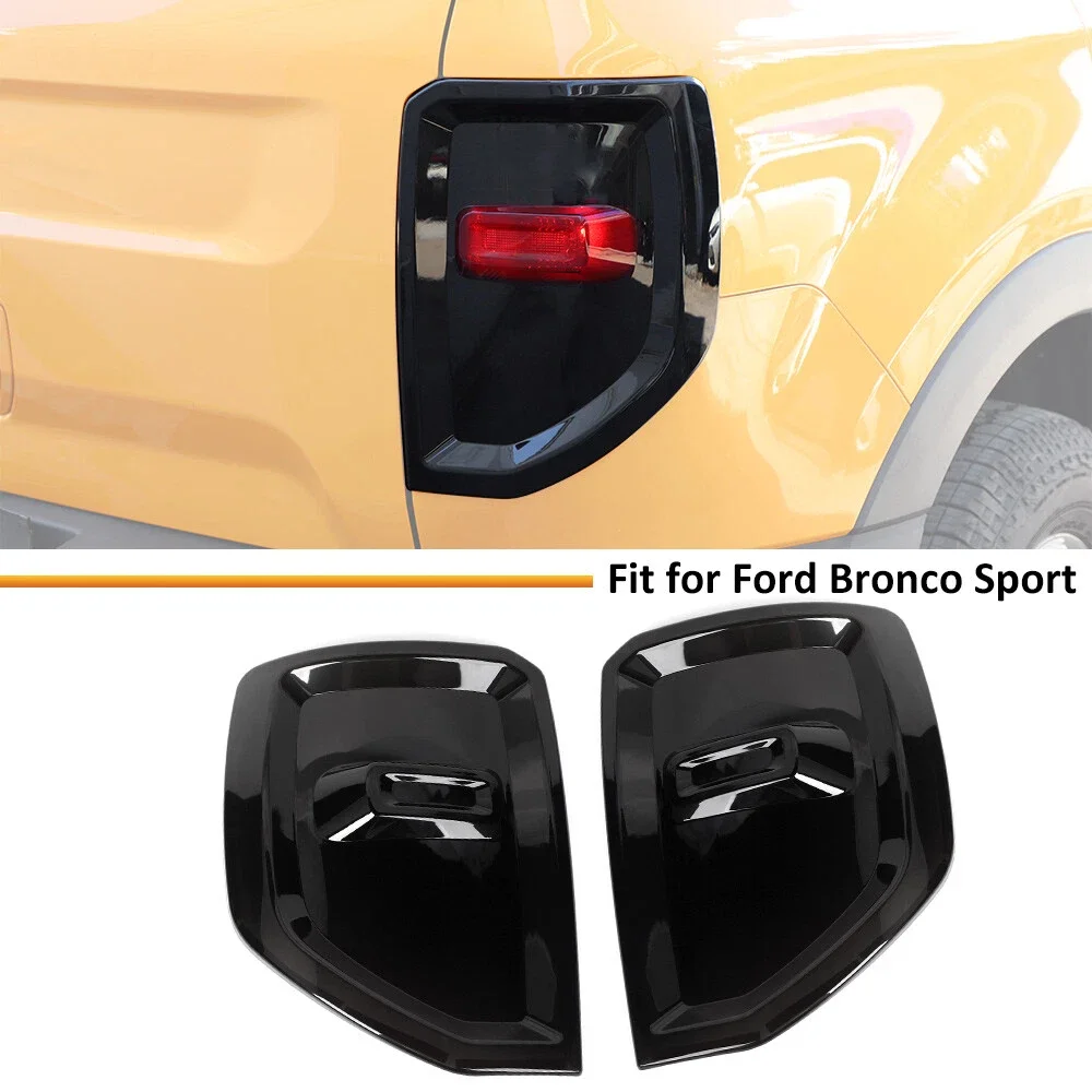 For Ford Bronco Sport 2021+ Car Decor Tail Light Lamp Cover / 3rd Third High Brake Light Cover Taillight Guard Trim Smoked Black