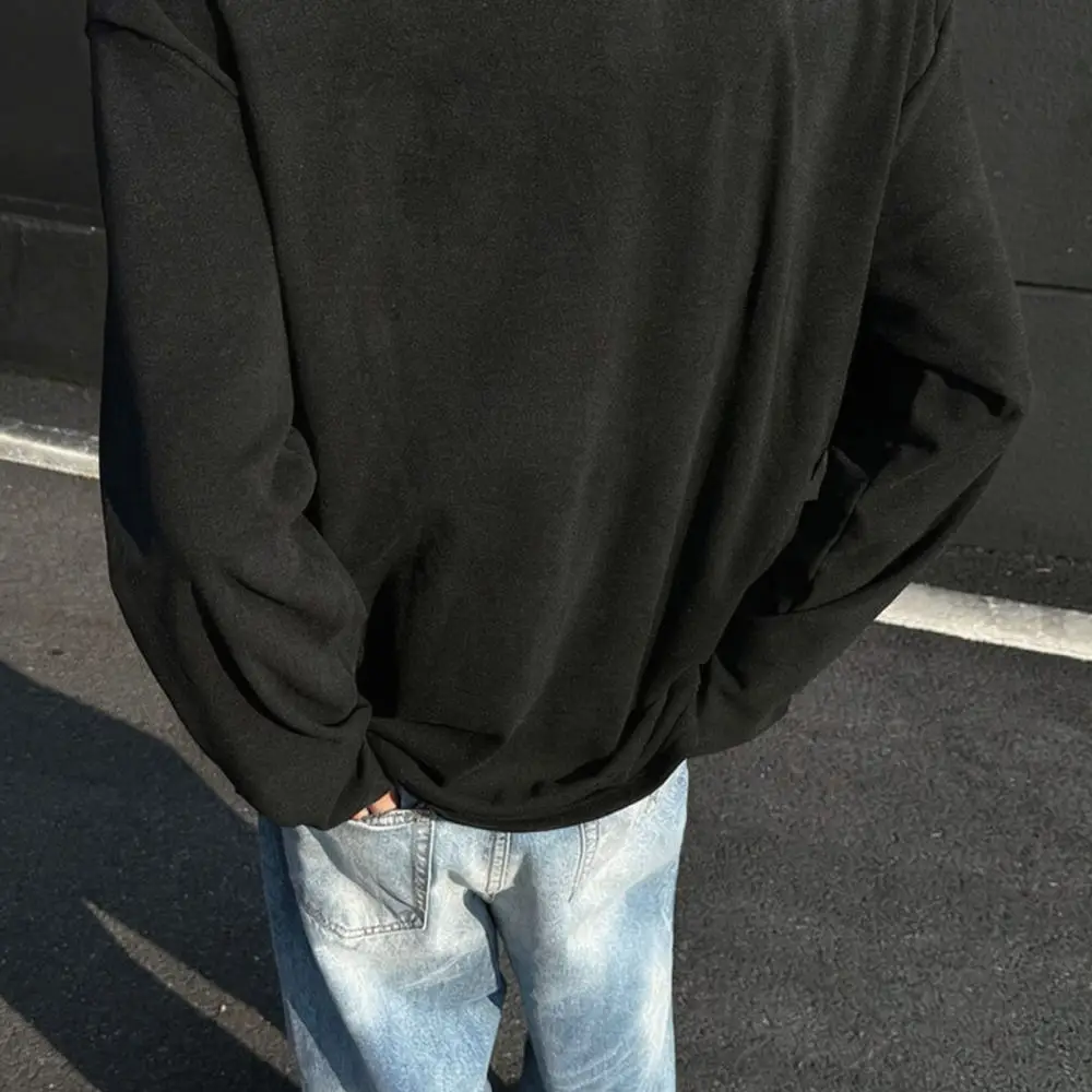 Casual Mens Thermal V Neck Long Sleeve T Shirt Slim Fit Autumn Winter Warm Velvet Base Layer Solid Color Pullover Top