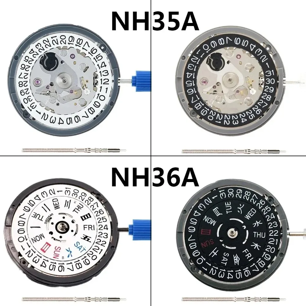 

NH35 NH36 Automatic Mechanical Movement Day/Date Display for 3/3.8/4 O'clock Crown Watch Accessories Hacking Second