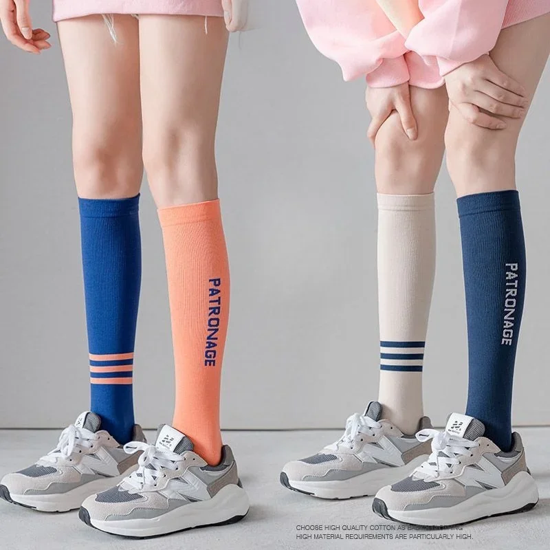 Compression Sports Middle Tube Socks Women Fashion Fitness Elastic Slimming Leg Calf Sock Yoga Muscle Energy JK Knee High Socks