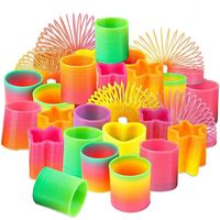 5pcs Multi-Shape Rainbow Magic Springs Toys Plastic Birthday Party Favors Creative Spring Coil Goodie Bag Pinata Fillers Gifts