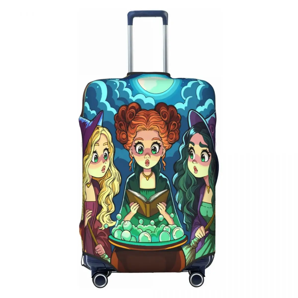 

Hocus Pocus Sanderson Sisters Travel Luggage Cover Elastic Horror Film Suitcase Cover Protector Fit 18-32 Inch