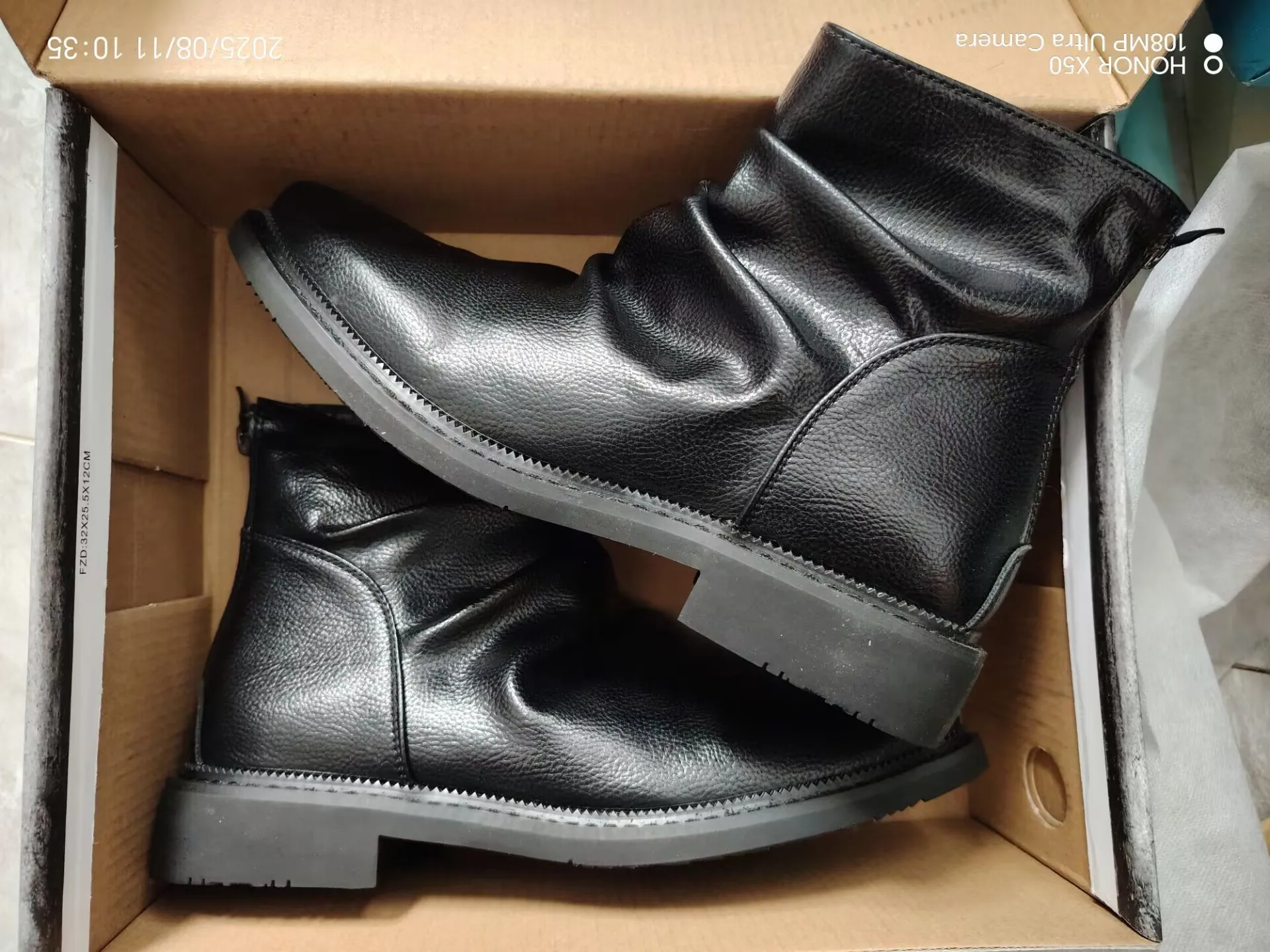 

After The Zipper Explosion Helps Square Head Trendy Men's Leather Casual British Style Platform Chelsea Boots