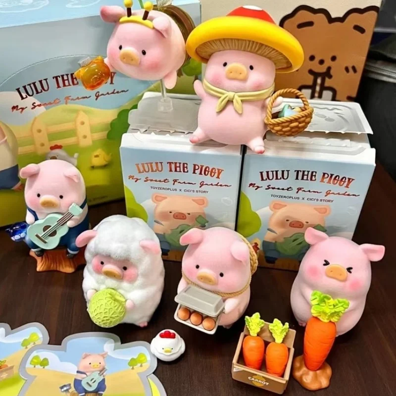 Canned Pig Lulu The Piggy Farm Box Chicken Farmer Folk Singer Figure Kawaii Toy Birthday Gift Desk Decor  Model