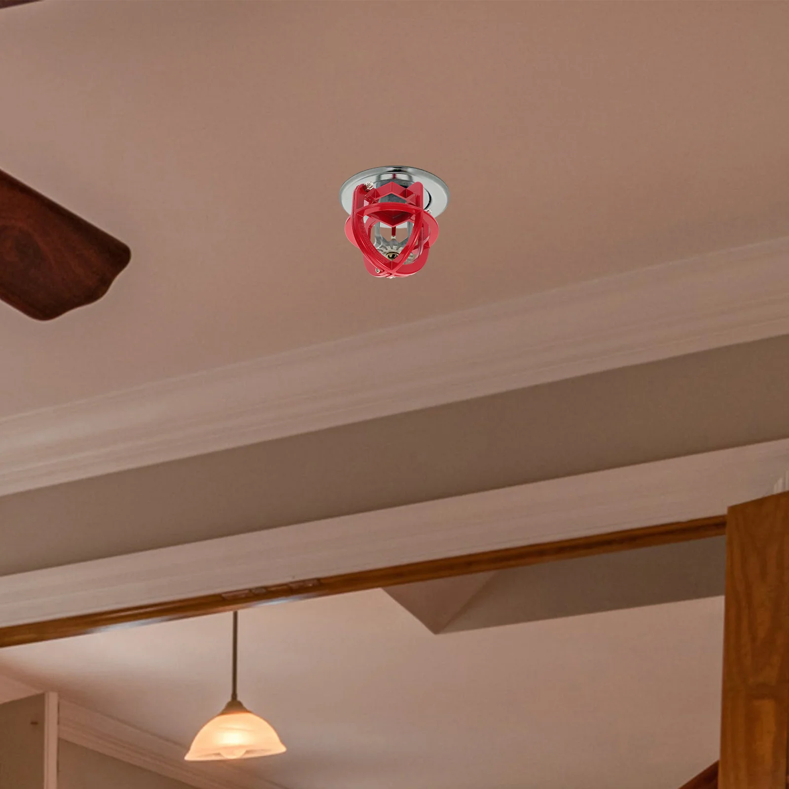 ฝาครอบสปริงเกลอร์ดับเพลิง แผ่นป้องกันที่ทนทาน ฝาครอบสัญญาณเตือนไฟไหม้ หัวสปริงเกลอร์ แผ่นป้องกันความปลอดภัย เพดานภายใน