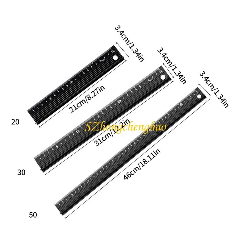 Linear Measurement Ruler L Type Cutting Ruler Craft Safety Ruler for Cutting 601D