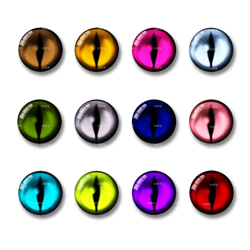 20pcs 8mm-20mm Glass Eyes Cabochons Cat Eyes DIY Retro Jewelry Accessories Time Gem With Picture Eye Cabochon Glass Patch