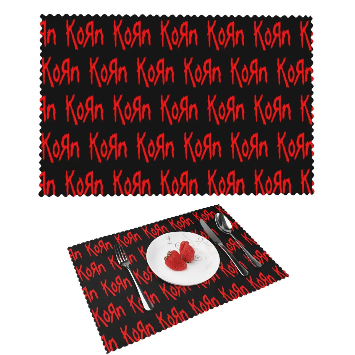 Korn Band Music Rock Placemat Non-Slip Plate Mat for Dining Table Bowl Coaster Super Absorbent Mats