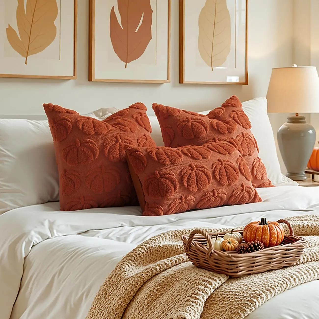 MIULEE Pumpkin Fall Decor Pillow Covers - Seasonal Home Decorative Cushion Covers for Autumn