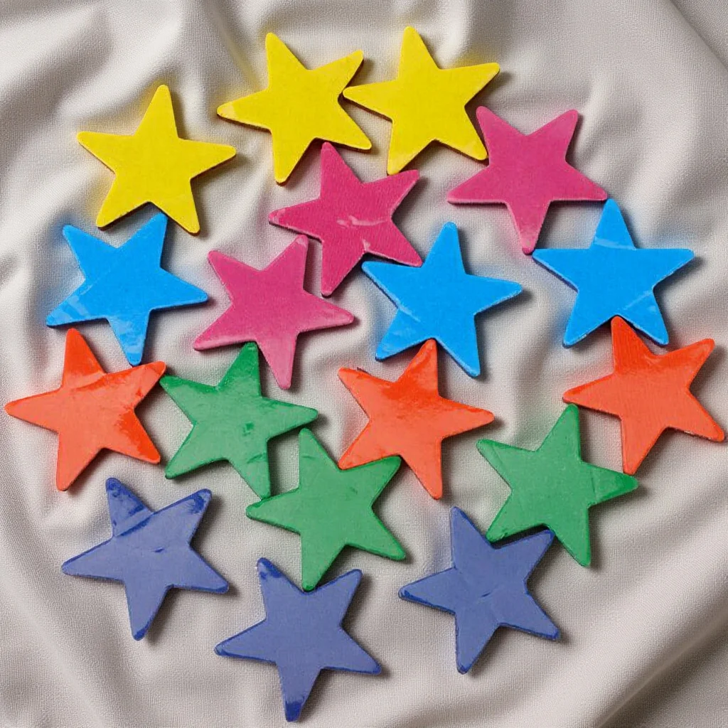 

35Pcs Refrigerator Magnet Star Shape Bright Eva Surface Magnetic Backing for Fridge Whiteboard Locker Office Kitchen Decor
