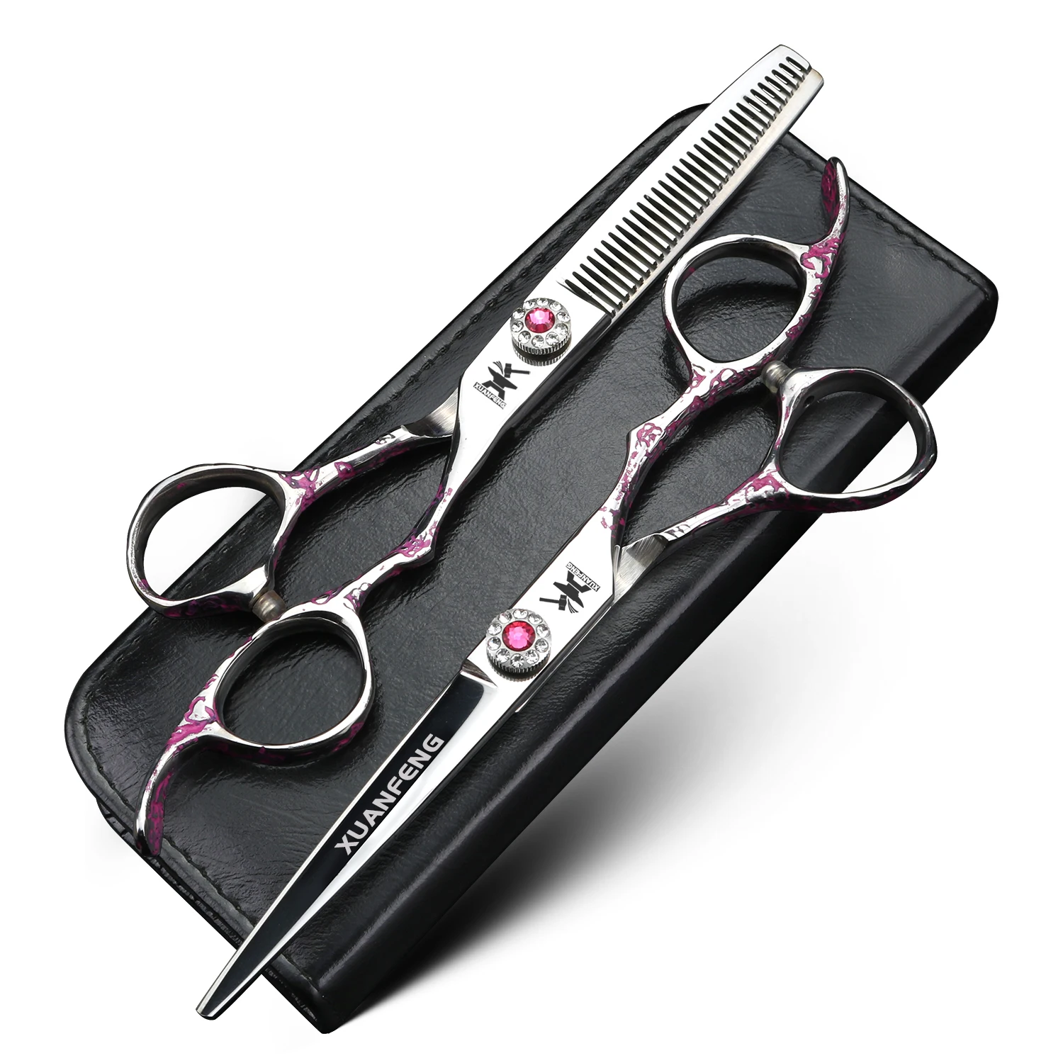 

XUANFENG 6 inch rose hair scissors Barber styling tools Cutting scissors and thinning scissors