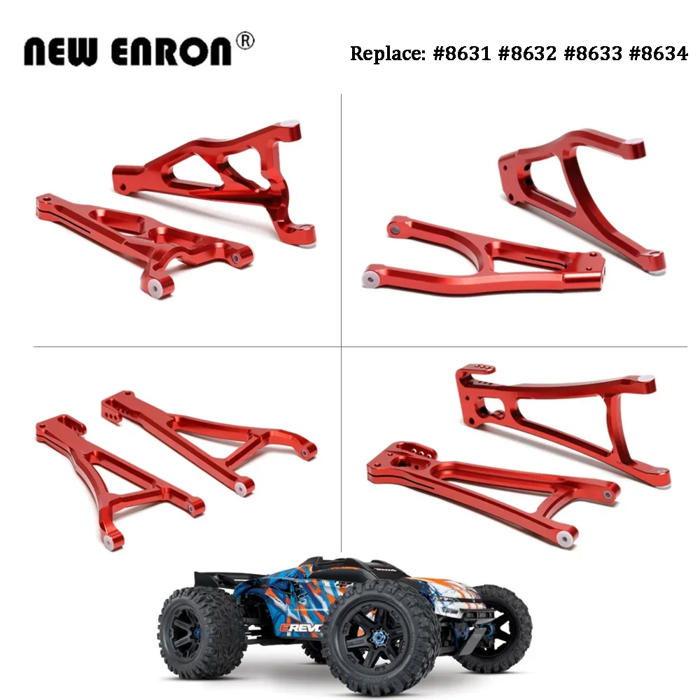 For RC Car Parts Traxxas 1/10 E-Revo ERevo 2.0 VXL 86086-4 2Pc Alloy Front Rear Upper Lower Suspension Arms 8631 8632 8633 8634